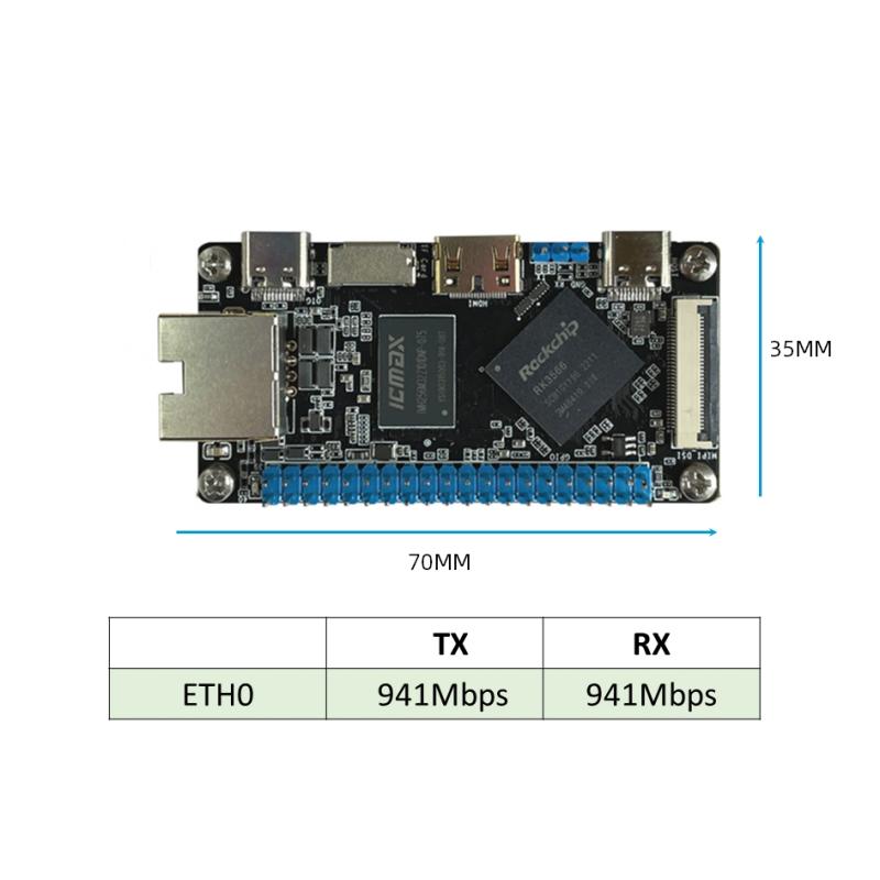 Taskukokoinen RK3566 SBC Single Board -tietokone